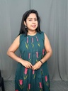 MFA001 Cotton Green Halter Neck Sleeveless Kurti