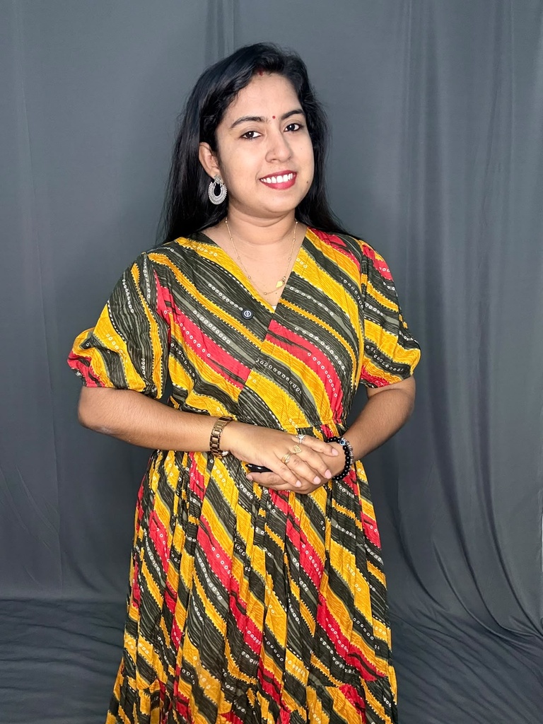 MFBL019 Imported Fabric Multi Color Short Frock