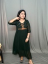 MFBL020 Dark Green Georgette Heavy Hand Work Aline Kurti