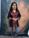 Black Ajrakh Plain Patch Short Top