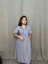 ANV025 Anvita Bluish Ash Coat Collar Dress