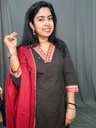 ANV027 Anvita Black Checked Aline 3PC Set With Kanchi Border V-Neck and Hemline
