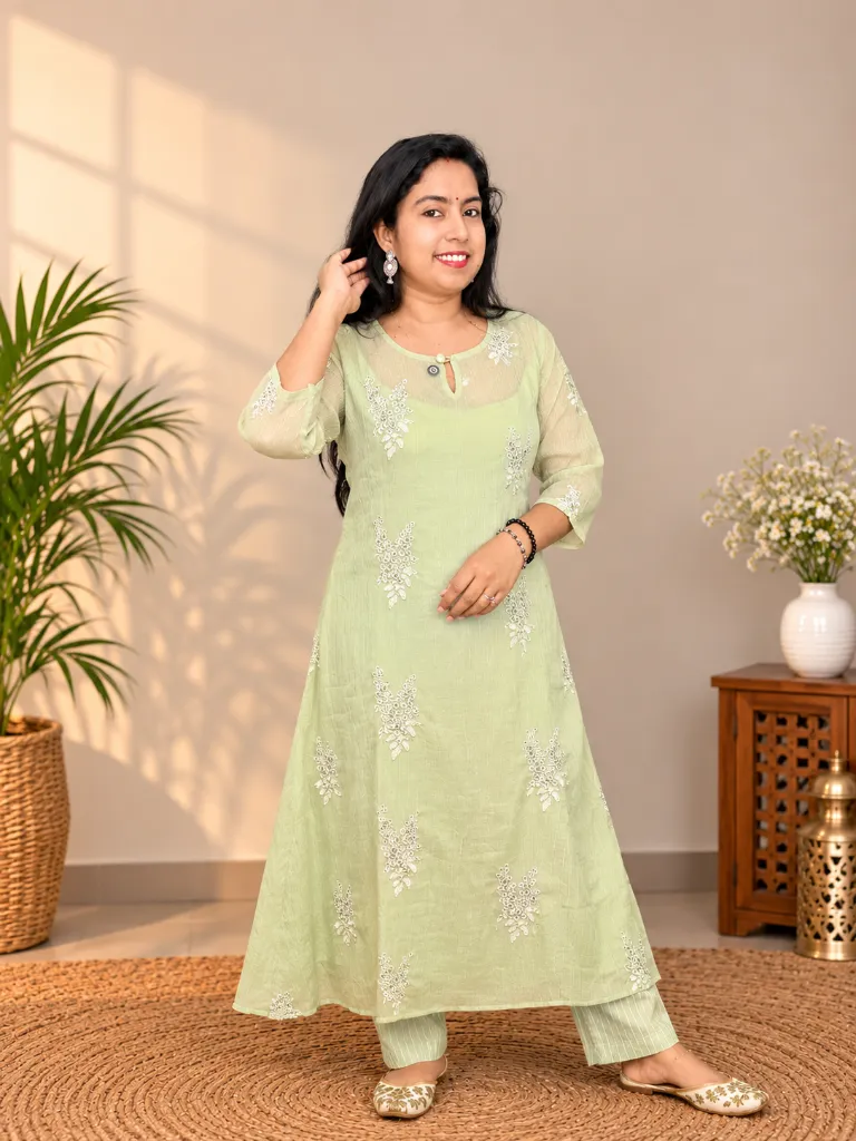 Sage Green Embroidered Kurta Portrait (1).webp