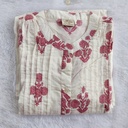 White&Pink Floral Print Short Top 