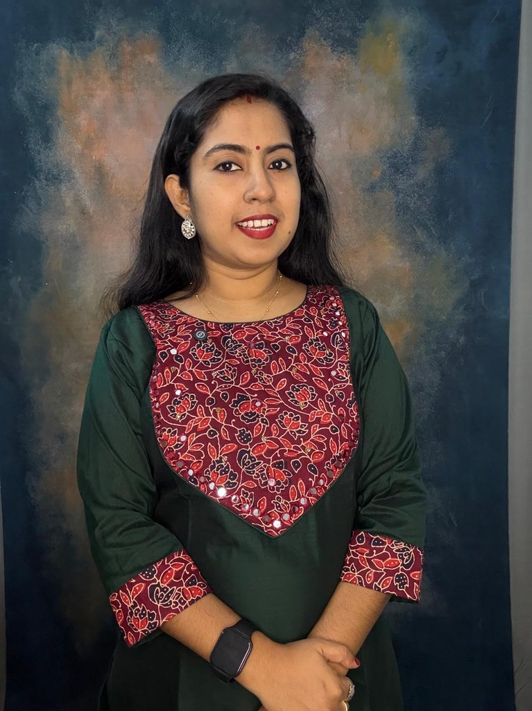 Slub Silk With Ajrakh Pach Slit Kurthi 