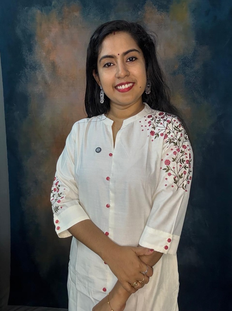 Vismay Kerala Cream Embroidery Kurti 