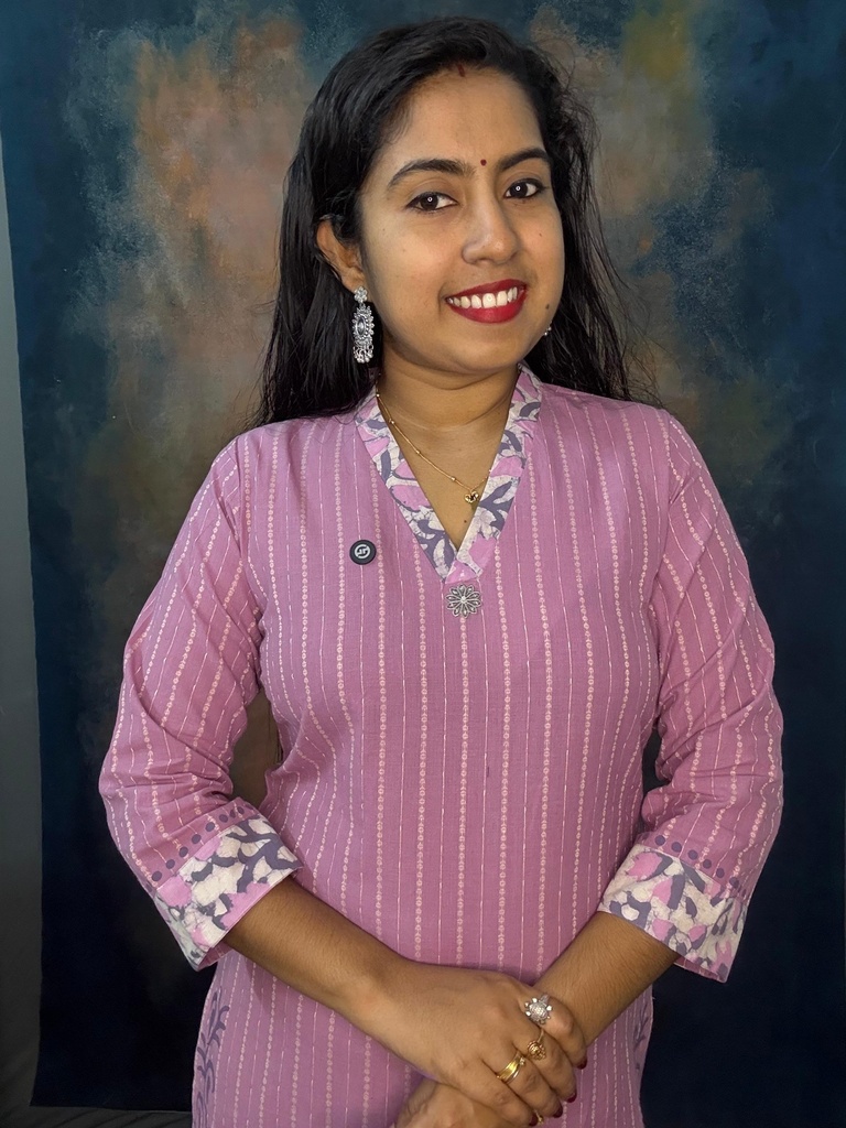 Anvita Onion Pink Weaving Type Premium Cotton V Neck Slit Kurti 