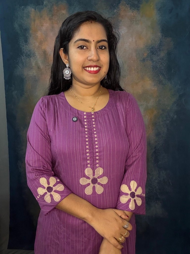 Anvita Purple Full Kantha Line Work 3 Panel Aline Slit