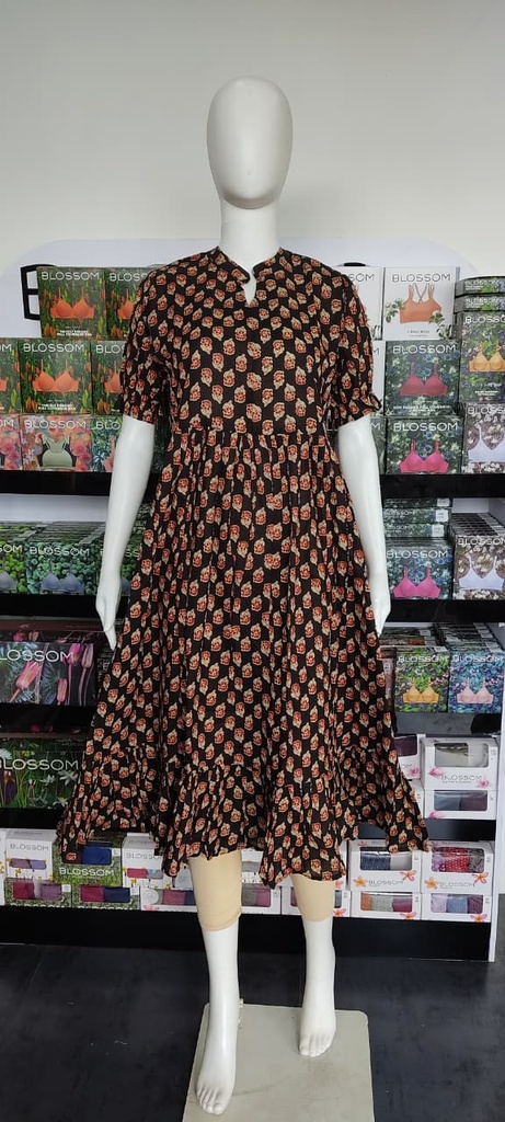 Black Ajrakh Pure Jaipur cotton Frock