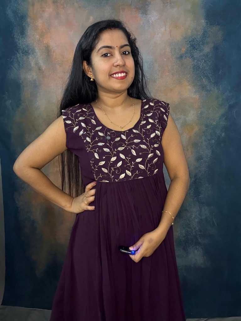 Dark Wine Georgete Sleeveless Aline Kurti 