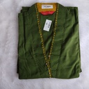 Anvita Green Yellow 6 Panel Aline High Neck Kurti