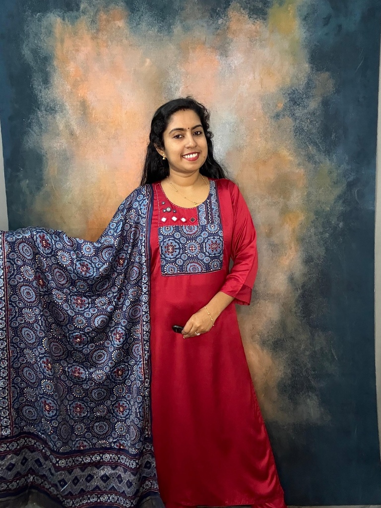 Blood Red Modal Indigo Patch Slit 3PC Set