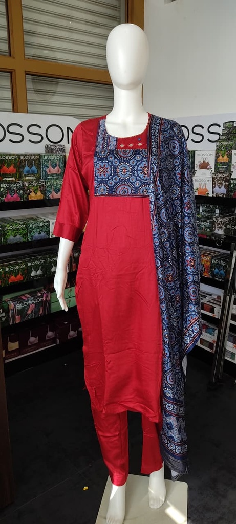 Blood Red Modal Indigo Patch Slit 3PC Set