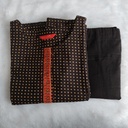 Anvita Black Polka Dots Princess Cut  Aline Slit Top&Palazzo Bottom Set