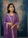 Anaya Purple Weaving Pattern Slit Full Set 