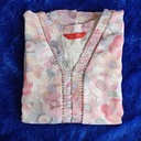 Anvita Peach Floral Handwork Slit Kurti 