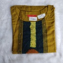 Anvita Mustard Yellow Hakoba Patch Slit Kurti 