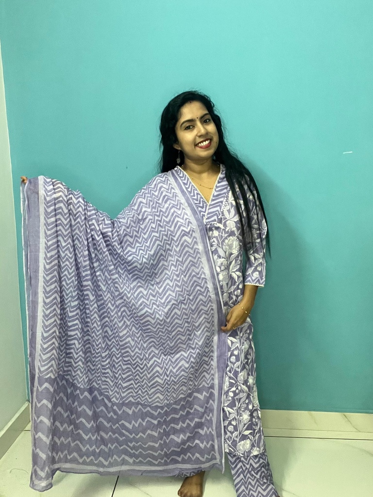 VHC4Q5 Violet Cotton 3PC Set