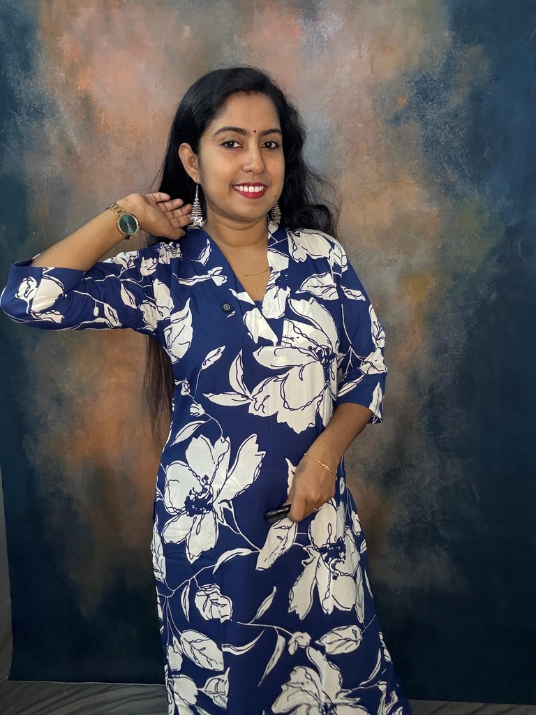 Rayon Big Floral Print Slit Coord Set 