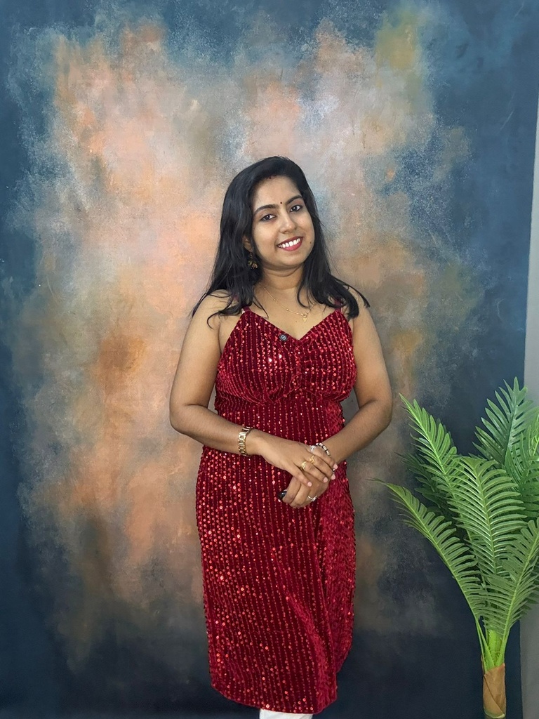 Red Imported Cloth Noodle Strap Sequnce Work Party Wear Short Dress