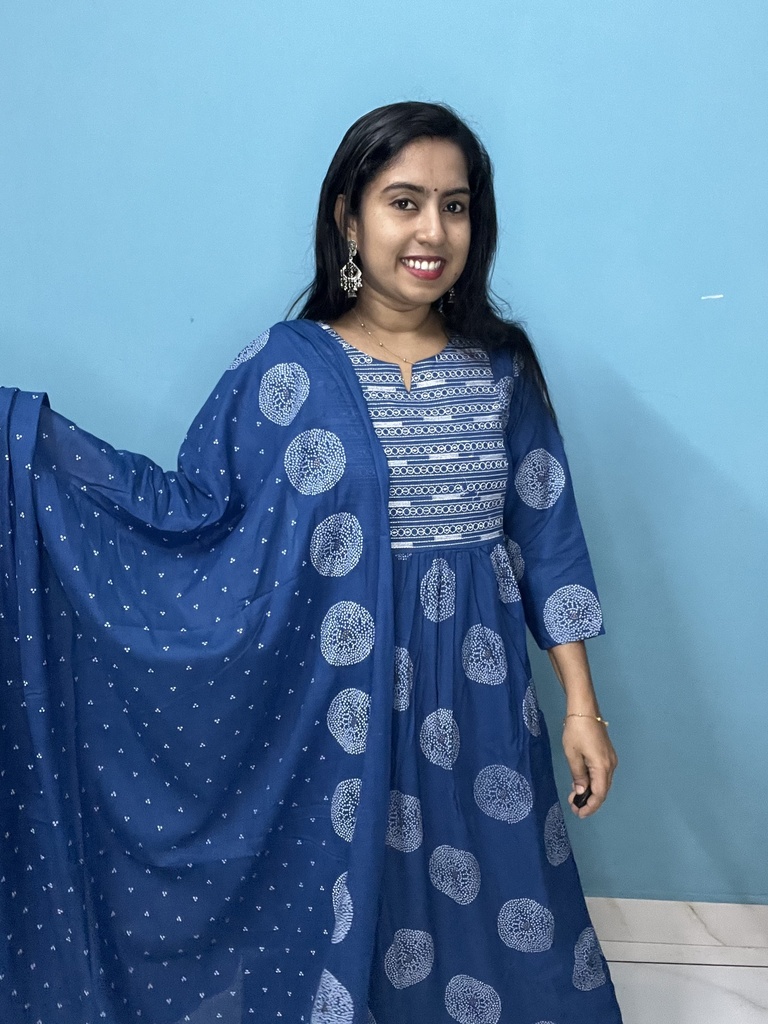 Teal Blue Aline 3Pcs Set  