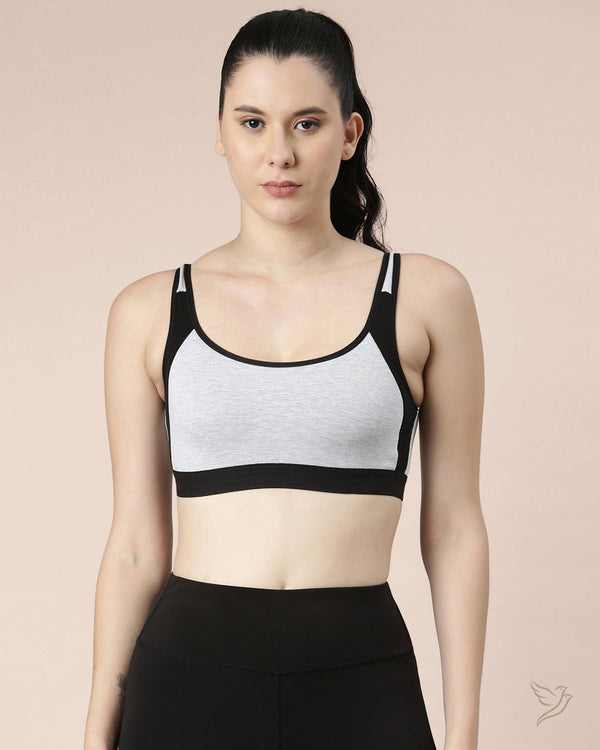 Twin Birds Contrast Outer Elastic Sports Bra