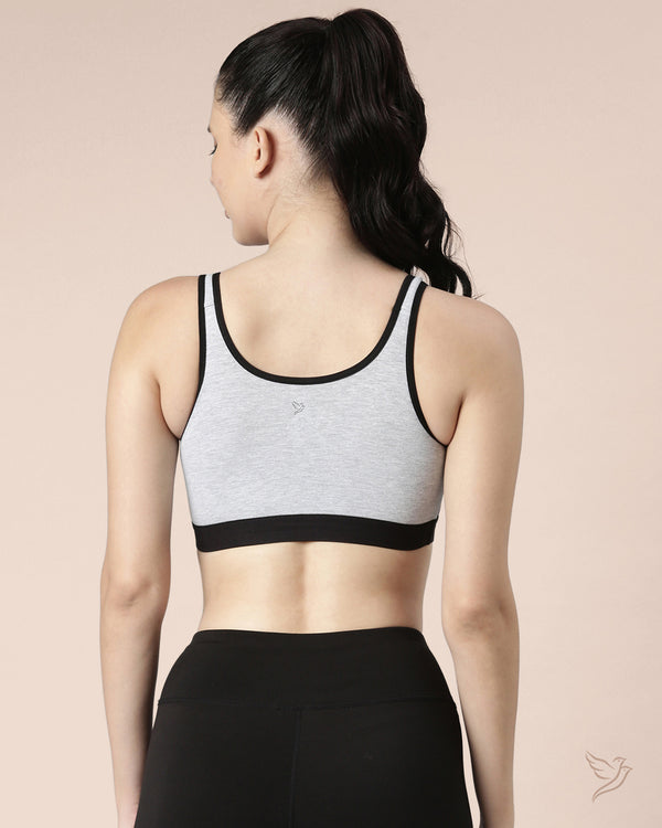Twin Birds Contrast Outer Elastic Sports Bra