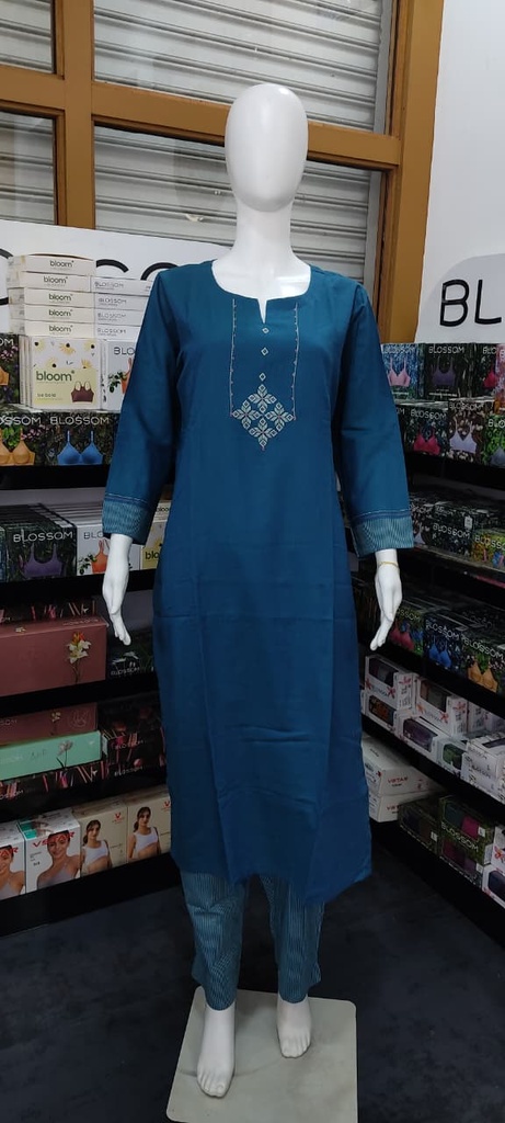 L0004 Anvita Teal Blue 2PC Set