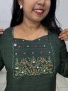MK857A Green Roman Silk Slit Kurti 