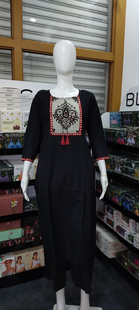 L0021 Black Cotton Kurti