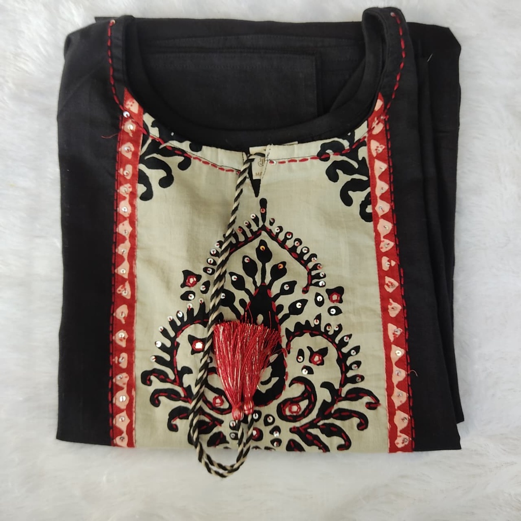 L0021 Black Cotton Kurti