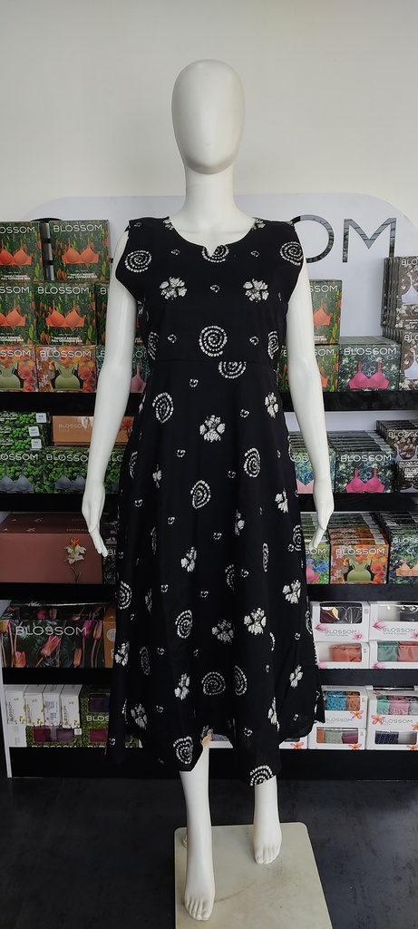 H315 Black Cotton  Frock 