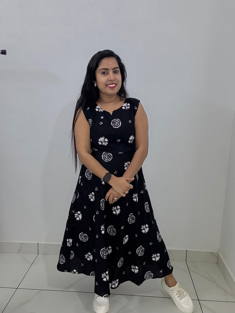 H315 Black Cotton  Frock 