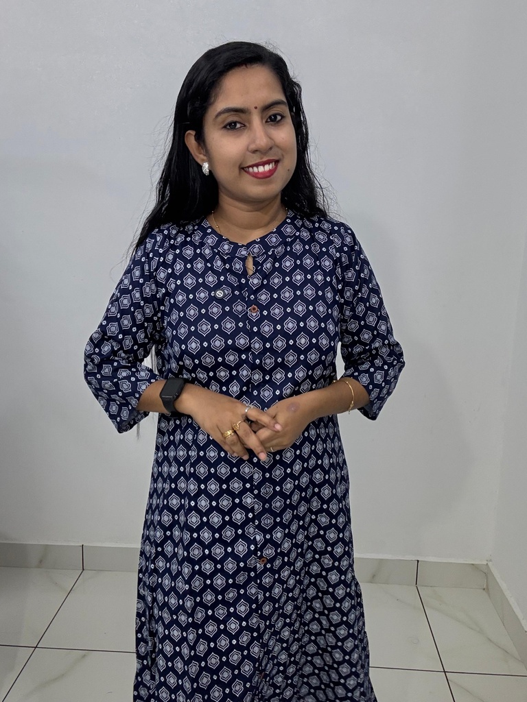 H214 Navy Blue White Printed Aline Coord Set  