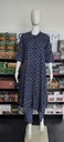 H214 Navy Blue White Printed Aline Coord Set  