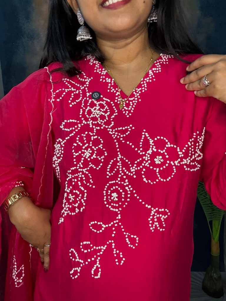 HOA-1163 Rani Pink 3pc Slit 