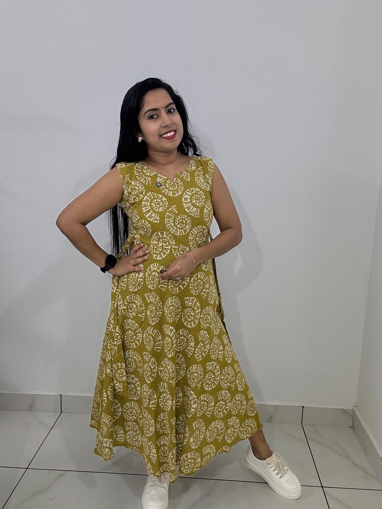 H314 Kantha Cotton Frock Kurti  