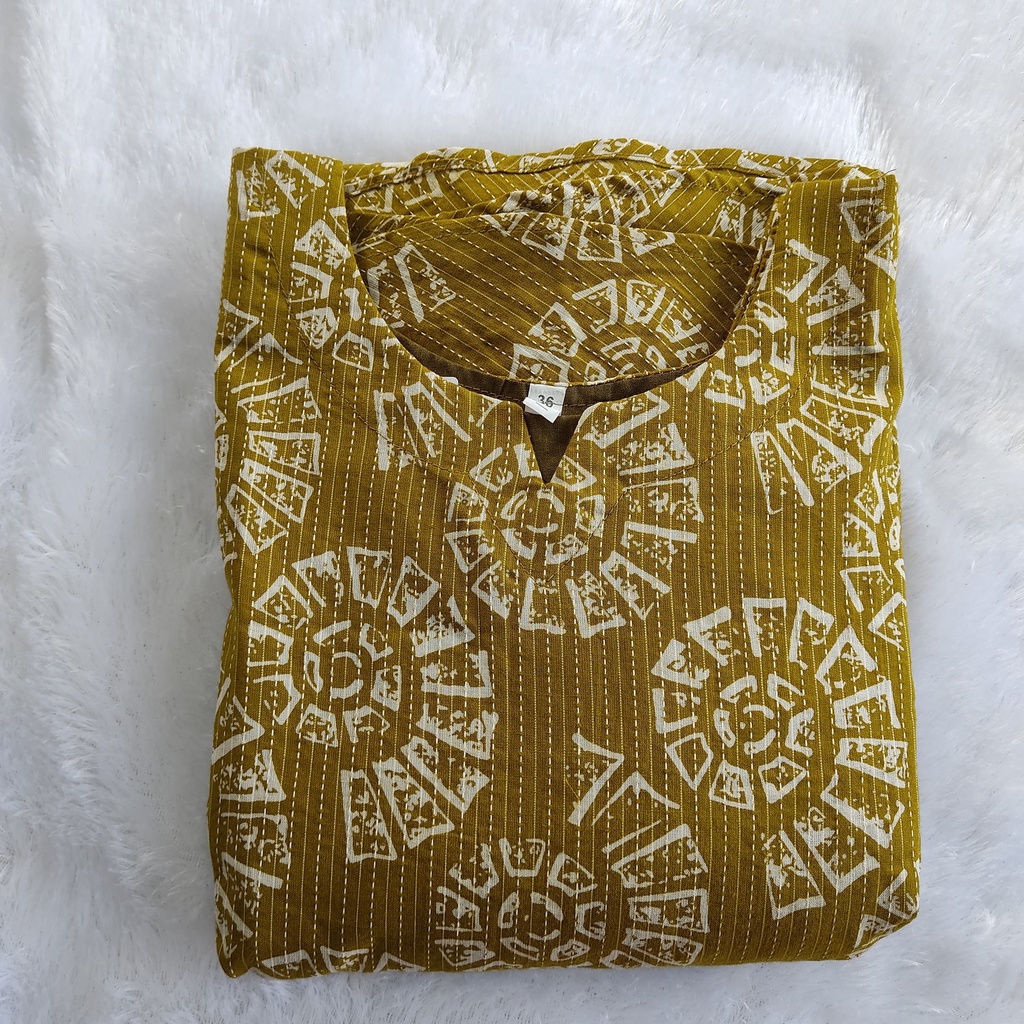 H314 Kantha Cotton Frock Kurti  