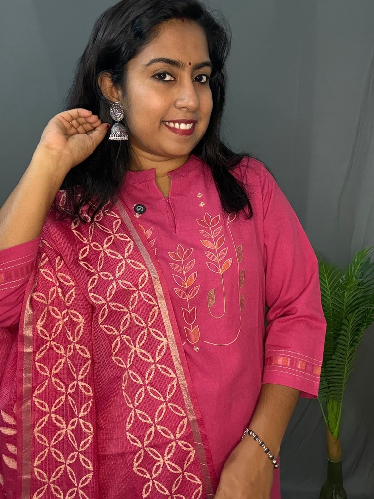 L0042 Anaya Rani Pink 3PC Set