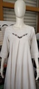 White Textured Fabric Embroidery Aline Kurti