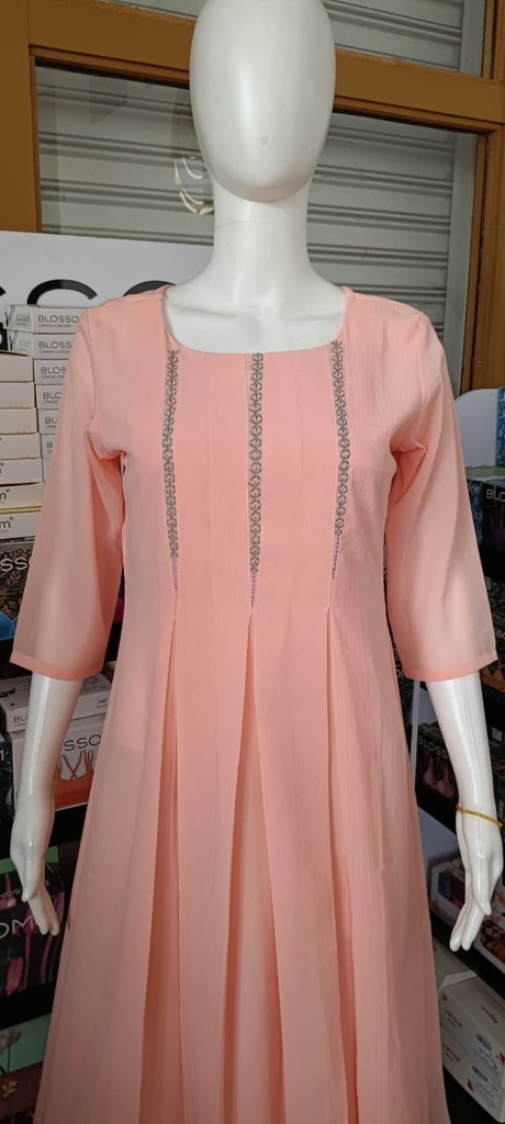 CL0004 Peach Chiffon Kurti