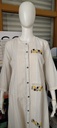 KU-95 White line embroidery pocket slit kurti