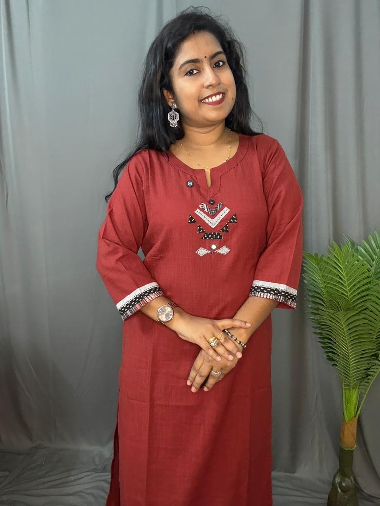 L0080 Anvita Maroon Kurti