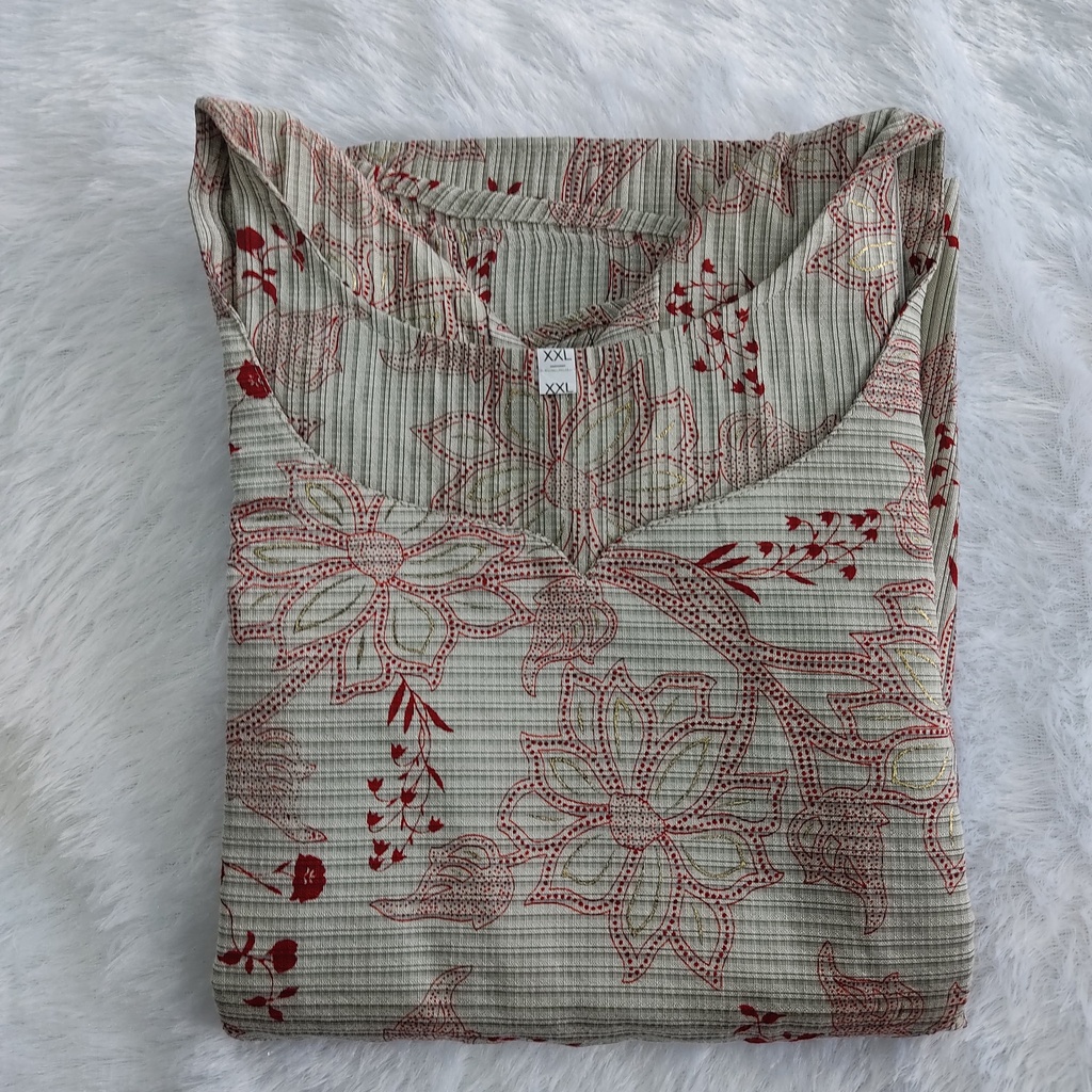 TPC6S1 Ash print aline  feeding kurti