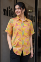 L0202 Yellow Botanical Printed Shirt