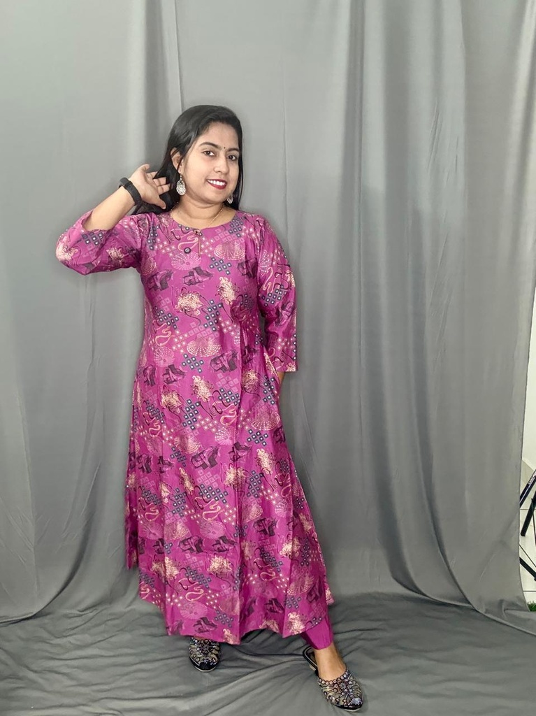 L0198 Pink Vatican Silk Aline 2PC Set