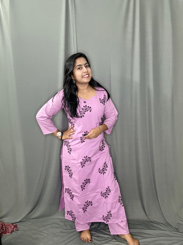 L0228 Cotton Embroidered 2PC Set