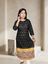 ANV034 Anvita Black Ikkat Slit Kurti