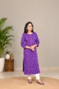 L0243 Anvita Violet Ikkat 3 Panel Slit Kurti