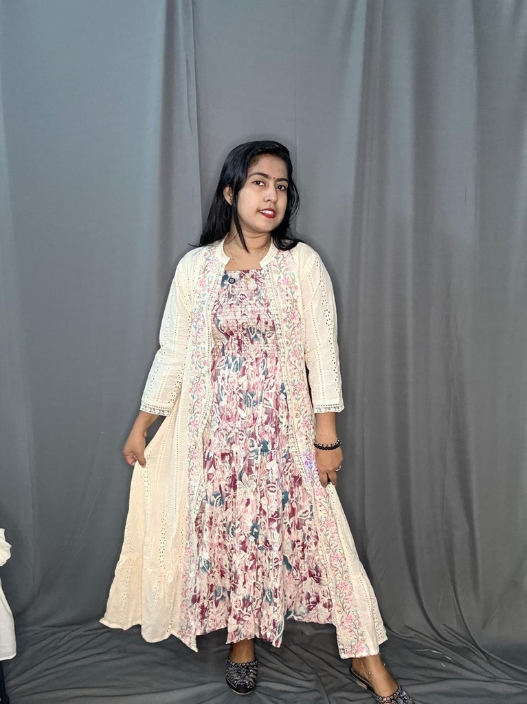 L0237 Premium Smokey Frock With Hakoba Overcoat